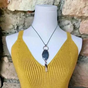 🆕️Genuine Labradorite Stone White Crystal Copper Handmade Pendant Necklace